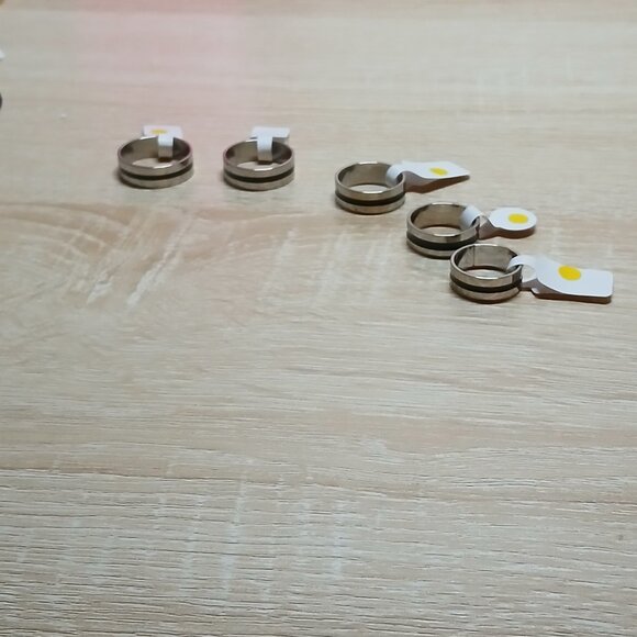 NWOT Silver Tone with Black Stripe Stainless Steel Ring Fashion Jewelry #26 - Picture 4 of 7